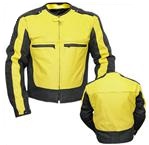 Gelb und Schwarz Farben Motorrad-Lederjacke