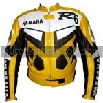 Yamaha R6 Motorrad Lederjacke Gelb Farbe