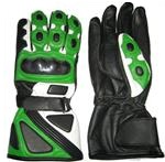 Green Motorcycle Leather Gloves