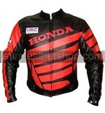 Black Colour Honda Motorcycle Racing Leather Jacke