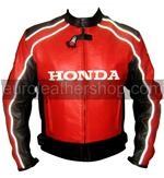 Honda Joe Rocket Red Black Motorcycle Leather Jacket white stripe