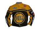 LUCKY STRIKE Yellow Black Colour Biker Leather Jacket
