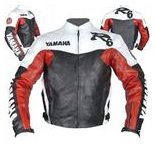 Yamaha R6 motorcycle leather jacket red white