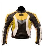 biker fashion leather jacket yellow black white co