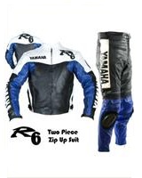 Yamaha R6 Blue Black White Motorcycle Racing Suit